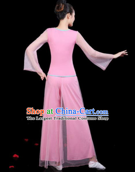 Traditional Chinese Yangko Group Dance Folk Dance Pink Clothing Fan Dance Stage Performance Costume for Women