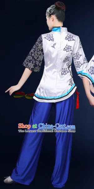 Traditional Chinese Fan Dance Clothing Folk Dance Yangko Stage Performance Costume for Women