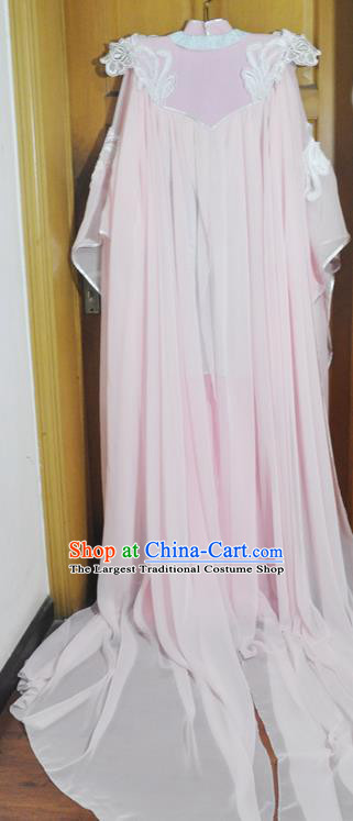 Traditional Chinese Han Dynasty Court Princess Pink Hanfu Dress Ancient Swordswoman Embroidered Costume for Women