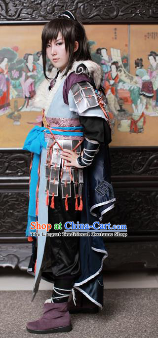 Traditional Chinese Cosplay Swordsman Hanfu Clothing Ancient Young Hero Embroidered Costume for Men