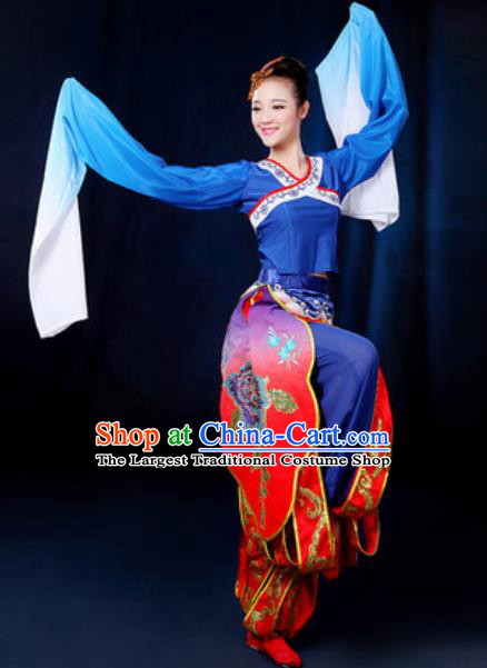 Traditional Chinese Yangko Group Dance Clothing Folk Dance Drum Dance Stage Performance Costume for Women