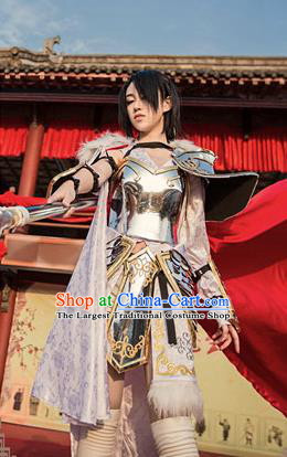 Traditional Chinese Cosplay Female General Armour Ancient Swordswoman Embroidered Costume for Women