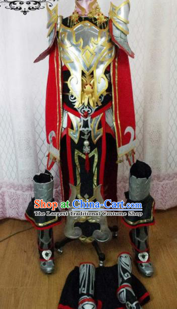 Traditional Chinese Cosplay General Armour Clothing Ancient Swordsman Embroidered Costume for Men
