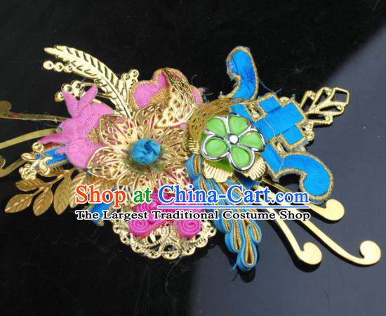 Traditional Chinese Qing Dynasty Princess Hair Claw Hairpins Handmade Ancient Manchu Lady Hair Accessories for Women