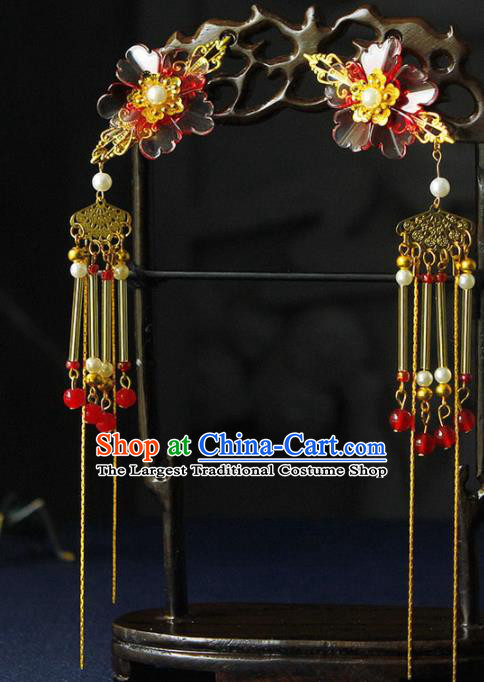 Traditional Chinese Wedding Tassel Hair Claws Hairpins Handmade Ancient Bride Hair Accessories for Women