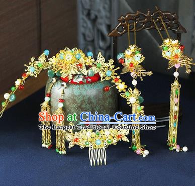 Traditional Chinese Handmade Hair Combs Tassel Hairpins Ancient Princess Hair Accessories for Women