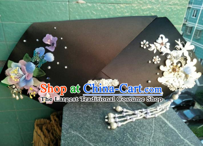 Traditional Chinese Handmade Qing Dynasty Manchu Imperial Consort Phoenix Headwear Hairpins Ancient Hair Accessories for Women
