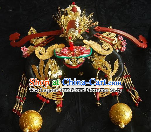 Traditional Chinese Handmade Tang Dynasty Queen Phoenix Coronet Hairpins Ancient Imperial Empress Hair Accessories for Women