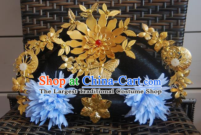 Traditional Chinese Handmade Tang Dynasty Imperial Consort Phoenix Coronet Hairpins Ancient Empress Hair Accessories for Women
