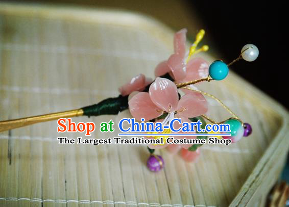 Handmade Chinese Ancient Princess Peach Blossom Hairpins Hair Clip Headwear Hair Accessories for Women
