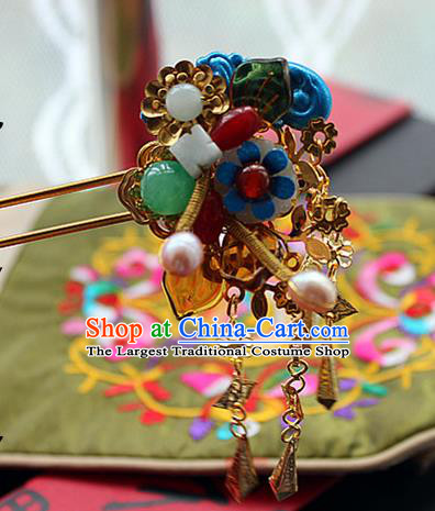 Chinese Handmade Hanfu Agate Hair Clip Hairpins Traditional Ancient Princess Hair Accessories for Women
