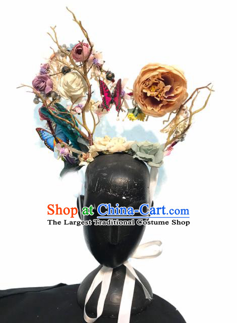 Halloween Handmade Stage Show Flowers Hair Clasp Hair Accessories Brazilian Carnival Catwalks Headdress for Women