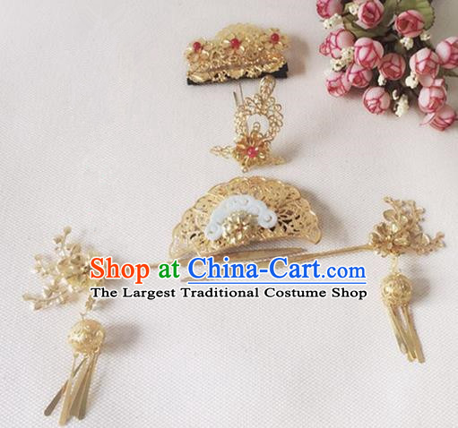 Handmade Chinese Palace Lady Cloud Hair Crown Hairpins Ancient Traditional Hanfu Hair Accessories for Women