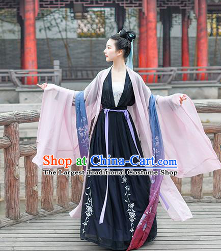 Chinese Ancient Embroidered Hanfu Dress Traditional Tang Dynasty Imperial Consort Historical Costume for Women