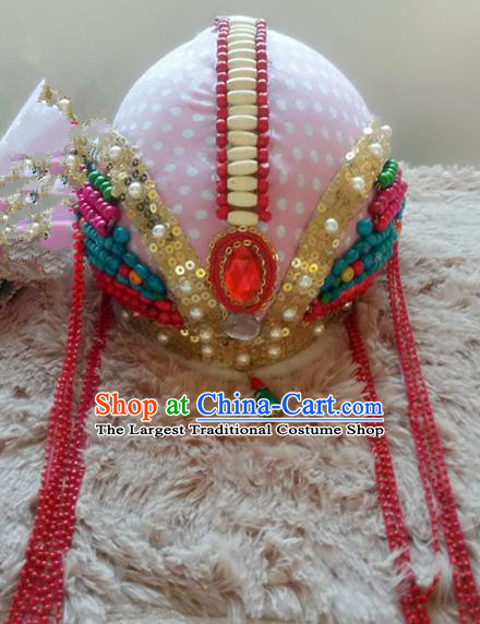 Handmade Chinese Qing Dynasty Palace Princess Tassel Hat Hairpins Ancient Traditional Hanfu Hair Accessories for Women