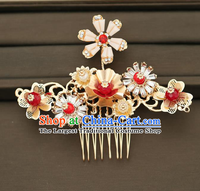 Handmade Chinese Ancient Wedding Hair Comb Hairpins Traditional Bride Hanfu Hair Accessories for Women