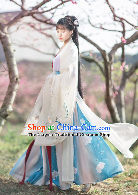 Chinese Ancient Peri Princess Hanfu Dress Traditional Tang Dynasty Imperial Consort Historical Costume for Women