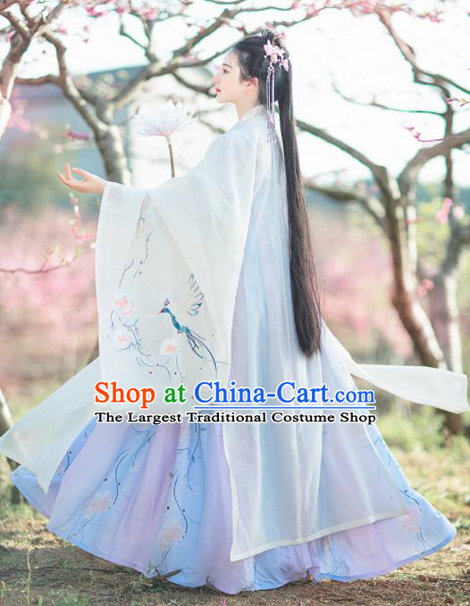 Chinese Ancient Peri Princess Hanfu Dress Traditional Tang Dynasty Imperial Consort Historical Costume for Women