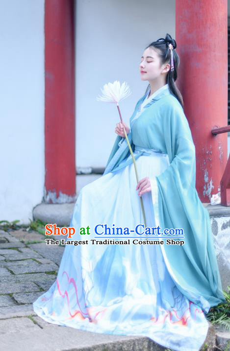 Chinese Jin Dynasty Palace Princess Embroidered Hanfu Dress Traditional Ancient Court Lady Historical Costume for Women