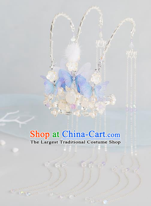 Chinese Handmade Tassel Phoenix Coronet Hairpins Ancient Princess Hair Accessories Headwear for Women