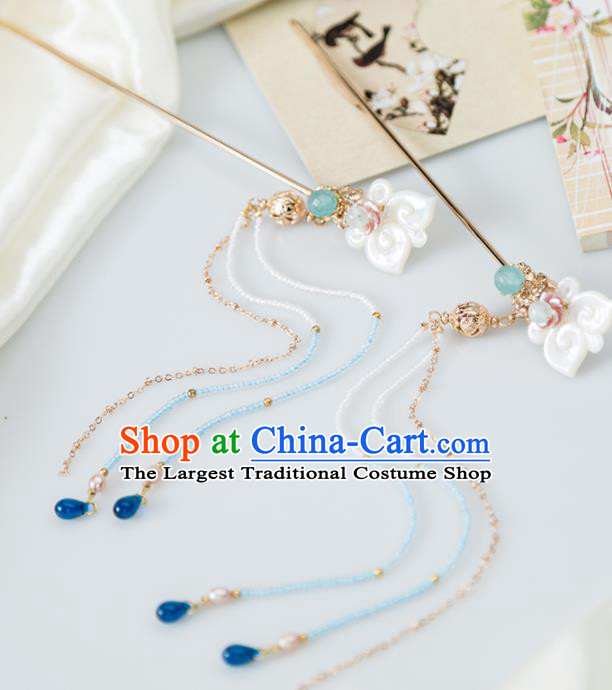 Chinese Handmade Hanfu Shell Hair Clip Hairpins Ancient Princess Hair Accessories Headwear for Women