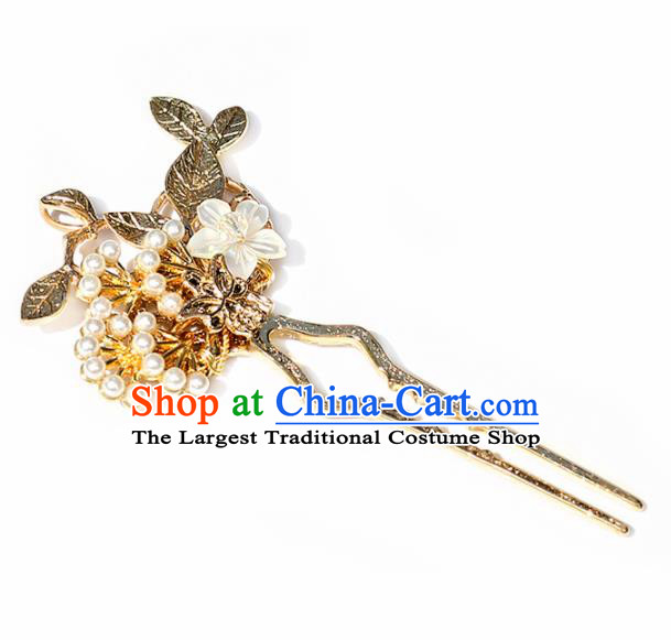 Chinese Handmade Hanfu Golden Pine Hairpins Ancient Princess Hair Accessories Headwear for Women