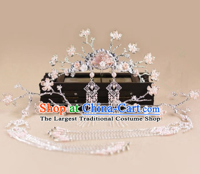 Chinese Handmade Palace Plum Blossom Hair Crown Hairpins Ancient Princess Hanfu Hair Accessories Headwear for Women