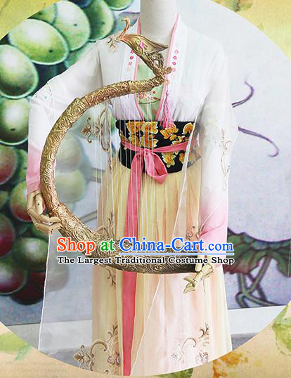 Chinese Traditional Cosplay Court Maid Costume Ancient Tang Dynasty Palace Lady Hanfu Dress for Women