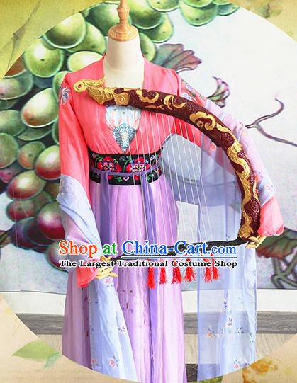 Chinese Traditional Cosplay Swordswoman Costume Ancient Tang Dynasty Court Maid Hanfu Dress for Women