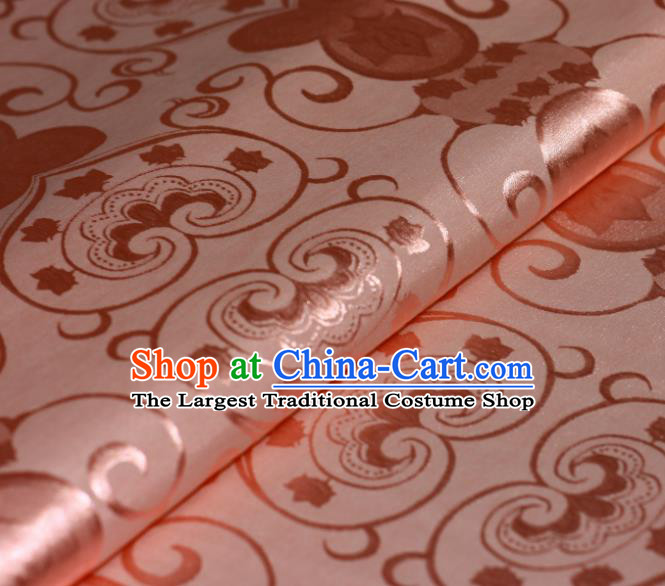 Chinese Traditional Hanfu Royal Pattern Pink Brocade Material Cheongsam Classical Fabric Satin Silk Fabric