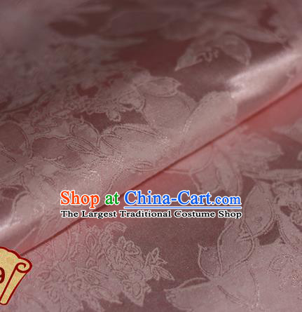 Chinese Traditional Flowers Pattern Pink Brocade Cheongsam Classical Fabric Satin Material Silk Fabric