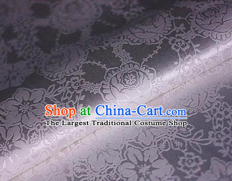 Chinese Traditional Tulip Pattern White Brocade Cheongsam Classical Fabric Satin Material Silk Fabric