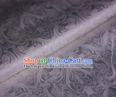 Chinese Traditional Pattern White Brocade Cheongsam Classical Fabric Satin Material Silk Fabric