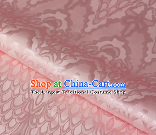 Chinese Traditional Royal Scale Pattern Pink Brocade Material Cheongsam Classical Fabric Satin Silk Fabric