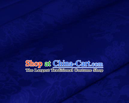 Chinese Traditional Royal Pattern Royalblue Brocade Material Cheongsam Classical Fabric Satin Silk Fabric