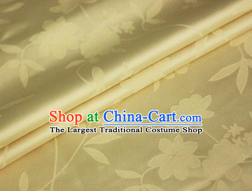 Chinese Traditional Hanfu Royal Pattern Yellow Brocade Material Cheongsam Classical Fabric Satin Silk Fabric