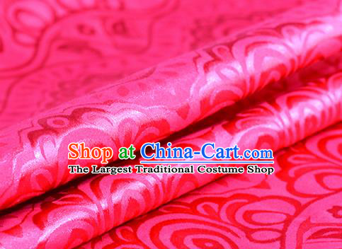 Chinese Traditional Pattern Rosy Brocade Material Hanfu Cheongsam Classical Fabric Satin Silk Fabric