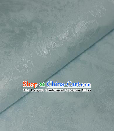 Chinese Traditional Cheongsam Fabric Blue Brocade Material Hanfu Classical Satin Silk Fabric
