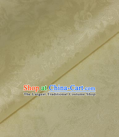 Chinese Traditional Cheongsam Fabric Yellow Brocade Material Hanfu Classical Satin Silk Fabric