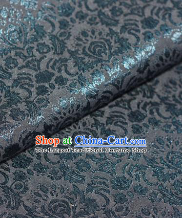 Chinese Traditional Fabric Cheongsam Pattern Green Brocade Material Hanfu Classical Satin Silk Fabric
