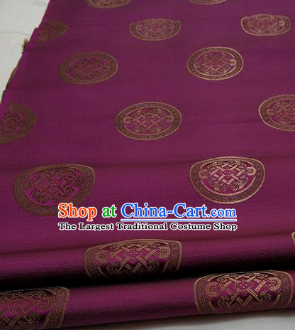 Chinese Traditional Tang Suit Fabric Royal Lucky Pattern Purple Brocade Material Hanfu Classical Satin Silk Fabric