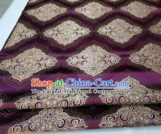 Chinese Traditional Tang Suit Purple Brocade Royal Pattern Satin Fabric Material Classical Silk Fabric