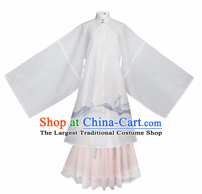 Chinese Traditional Ancient Nobility Dowager Embroidered Hanfu Dress Ming Dynasty Imperial Consort Historical Costume for Women