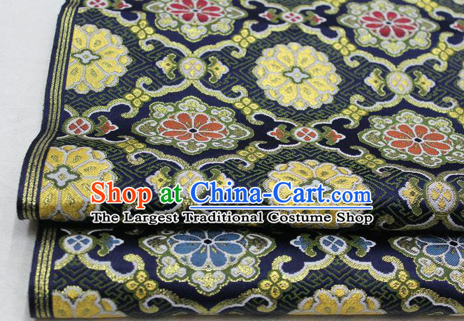 Asian Chinese Traditional Tang Suit Royal Pattern Black Brocade Satin Fabric Material Classical Silk Fabric