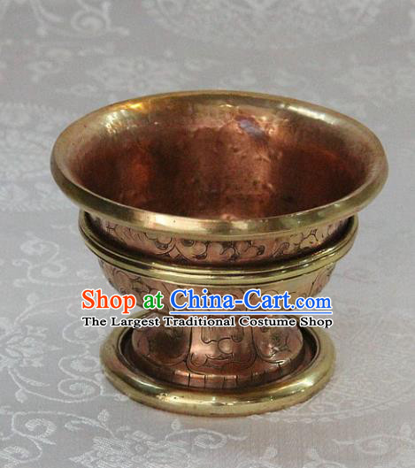 Chinese Traditional Buddhism Copper Consecrate Bowl Feng Shui Items Vajrayana Buddhist Cup Decoration