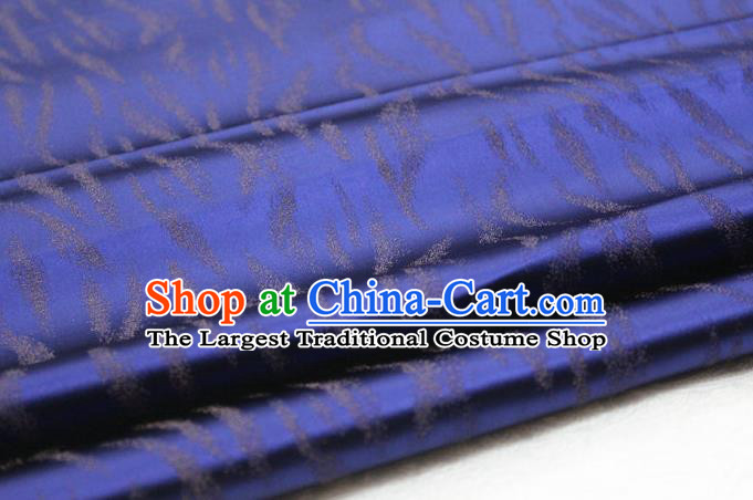 Asian Chinese Traditional Classical Pattern Royalblue Brocade Tang Suit Satin Fabric Material Classical Silk Fabric