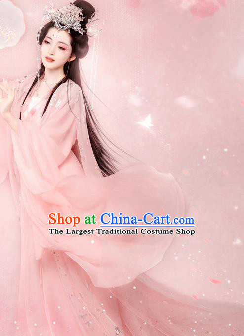 Chinese Ancient Fairy Goddess Hanfu Dress Traditional Tang Dynasty Palace Princess Historical Costume for Women