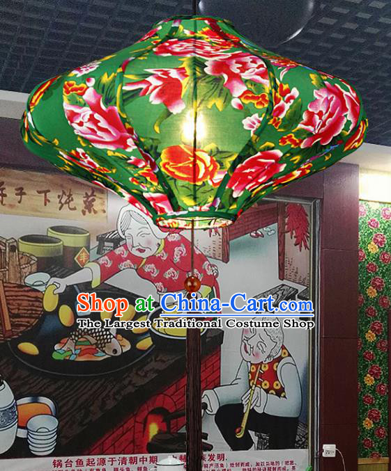 Chinese Traditional Green Palace Lantern Handmade New Year Lanterns Hanging Lamp