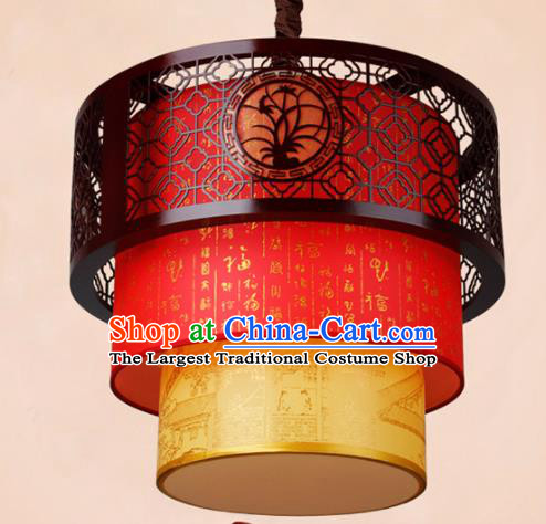 Chinese Traditional Wood Red Palace Lantern Handmade New Year Hanging Lanterns Ceiling Lamp