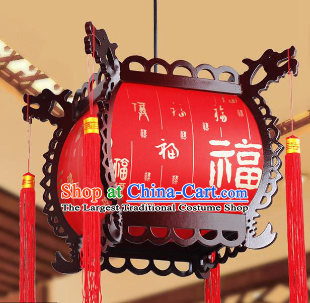 Chinese Traditional New Year Red Palace Lantern Handmade Hanging Lanterns Ceiling Lamp